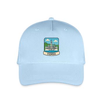 Wiener Österreich Rathaus Retro-Souvenir - Kinder Bio Basecap - Hellblau - Vorne