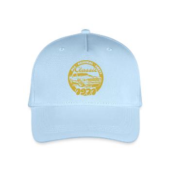 55. Geburtstag - Klassiker Musclecar 04/1971 - Kinder Bio Basecap - Hellblau - Vorne