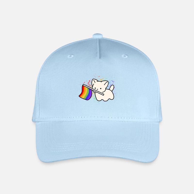 Mignon design du drapeau arc-en-ciel du chien Pride - Casquette de baseball bio Enfant - bleu clair