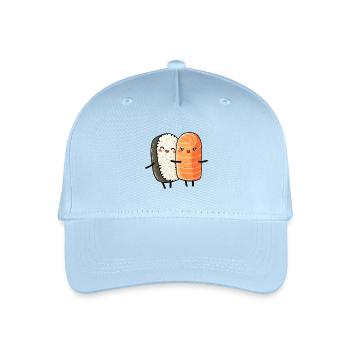 Süßes Kawaii-Manga-Stil-Sushi - Kinder Bio Basecap - Hellblau - Vorne