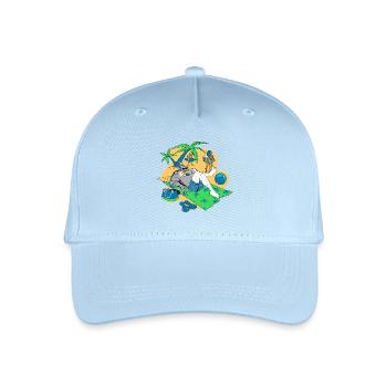 Entspannter Ritter am tropischen Strand - Kinder Bio Basecap - Hellblau - Vorne