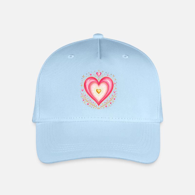 Cœur rose doré - Casquette de baseball bio Enfant - bleu clair