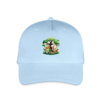 Savannahs Wildlife Circular Picture - Organic Kids’ Baseball Cap - light blue - Front