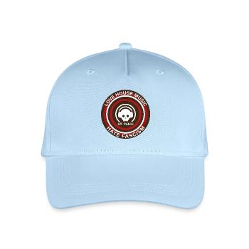 Love House Music - hate fascism - Organic Kids’ Baseball Cap - light blue - Front