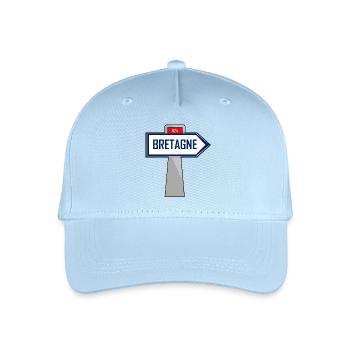 T-Shirt Lustiges Logo Bretagne Richtung - Kinder Bio Basecap - Hellblau - Vorne