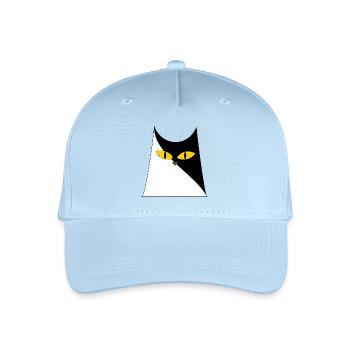 Cat with Yellow Eyes - Organic Kids’ Baseball Cap - light blue - Front