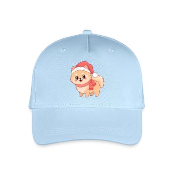 Pommerscher Hund Unartiges Weihnachten - Kinder Bio Basecap - Hellblau - Vorne
