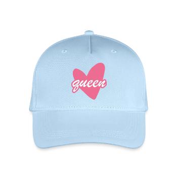 Queen Heart Script Herz Girl - Kinder Bio Basecap - Hellblau - Vorne