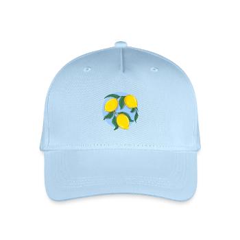 Zitronen-Botanisches Öko-Muster - Kinder Bio Basecap - Hellblau - Vorne