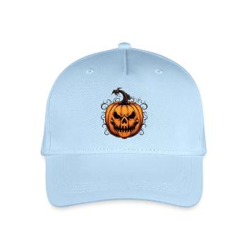 Spooky Jack-o'-lantern Halloween Design - Organic Kids’ Baseball Cap - light blue - Front