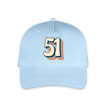 Vintage Retro T Shirt Number 51 Fify One - Organic Kids’ Baseball Cap - light blue - Front