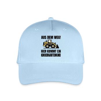 Aus dem Weg! Hier kommt ein Kindergartenkind - Kinder Bio Basecap - Hellblau - Vorne