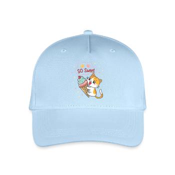Chat gourmand avec glace pastel - Organic Kids’ Baseball Cap - light blue - Front