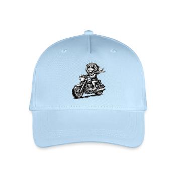 Affe auf Motorrad Schal - Kinder Bio Basecap - Hellblau - Vorne