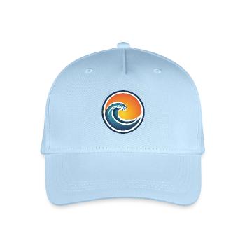 surfende Welle, Welle Logo, Wassersport, Meer - Kinder Bio Basecap - Hellblau - Vorne