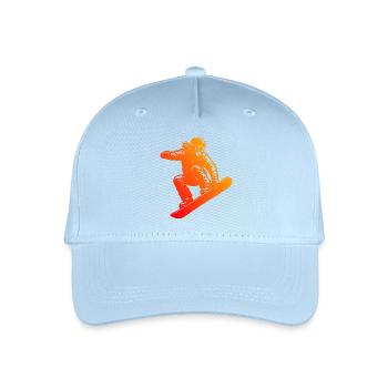 Einfach Snowboard zeitloses Design - Kinder Bio Basecap - Hellblau - Vorne