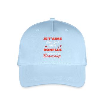 Humour Saint Valentin Homme Femme Couple Ronfles - Casquette de baseball bio Enfant - bleu clair - Devant