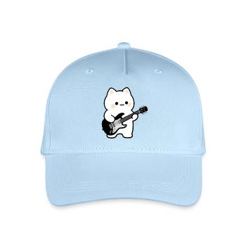 Kawaii Katze mit E-Gitarre - Kinder Bio Basecap - Hellblau - Vorne