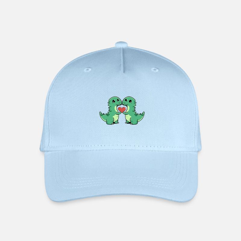 Dinosaurier brontosaurus Paar Herz - Kinder Bio Basecap - Hellblau