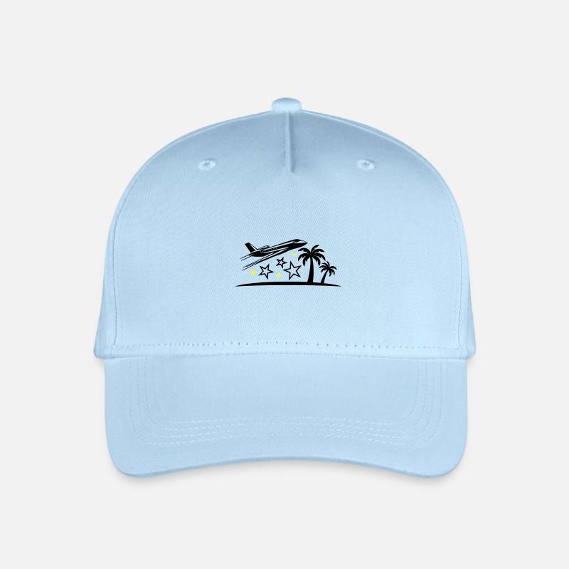 Urlaub Flugzeug Strand - Kinder Bio Basecap - Hellblau