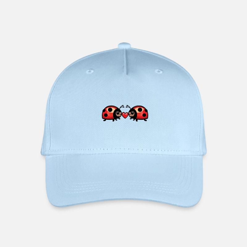 Marienkäfer Valentinstag Liebe - Kinder Bio Basecap - Hellblau