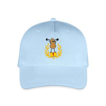 Erdnuss Bodybuilder Body building Gewichte Hantel - Kinder Bio Basecap - Hellblau - Vorne