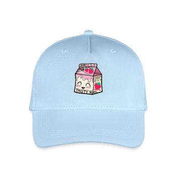 Erdbeer Milch Packung kawaii - Kinder Bio Basecap - Hellblau - Vorne