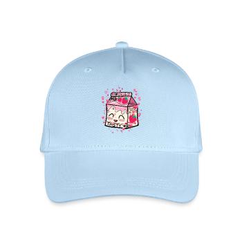 Erdbeer Milch Packung kawaii - Kinder Bio Basecap - Hellblau - Vorne