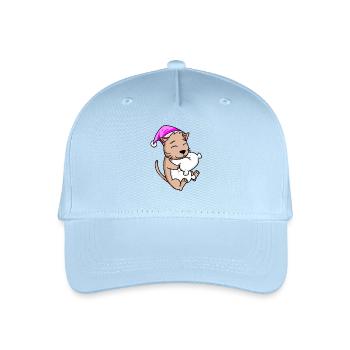 Katze mit Kissen - Kinder Bio Basecap - Hellblau - Vorne