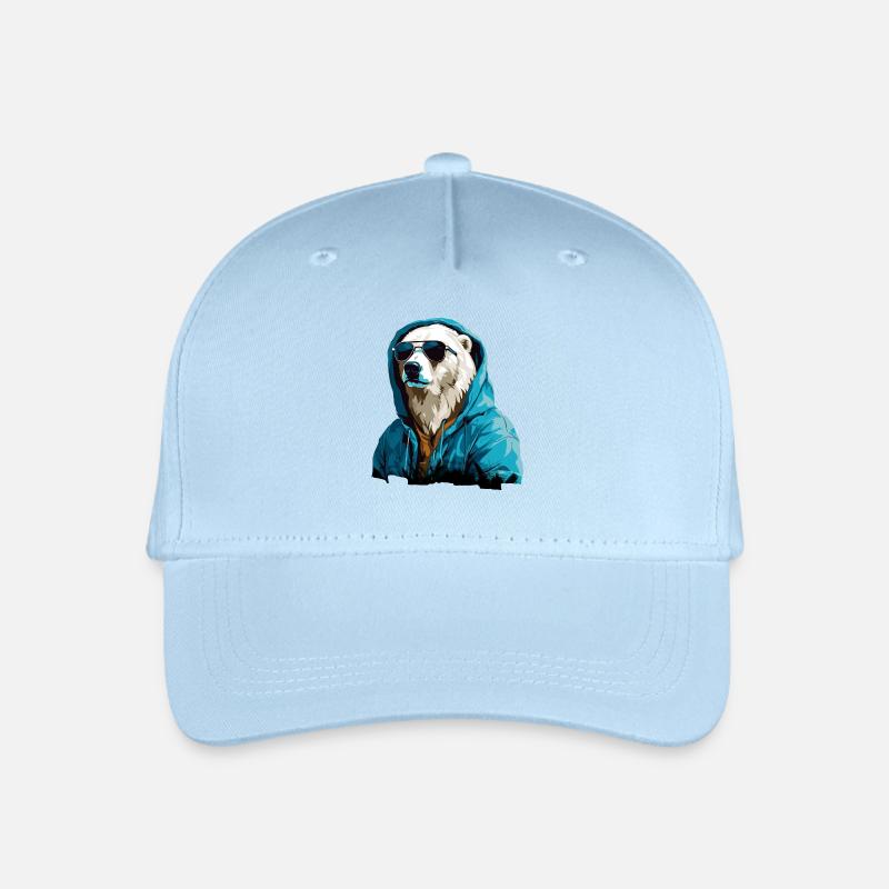 Streetstyle-Bär | Eisbären-Liebhaber - Kinder Bio Basecap - Hellblau