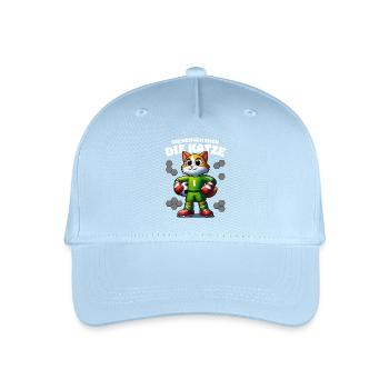 Fußball Torwart Katze Torhüter Kinder Junge - Kinder Bio Basecap - Hellblau - Vorne