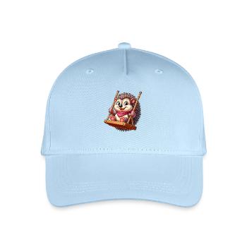 Süßer Igel schaukeln Spielplatz Cartoon - Kinder Bio Basecap - Hellblau - Vorne