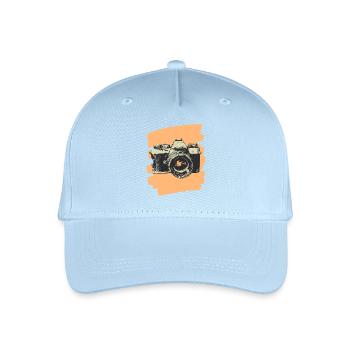 Kamera Fotograf Foto - Kinder Bio Basecap - Hellblau - Vorne