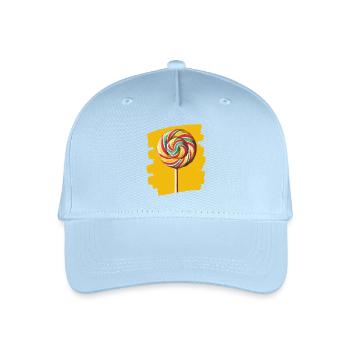 Lollipop Lutscher Bonbon Süssigkeit - Kinder Bio Basecap - Hellblau - Vorne