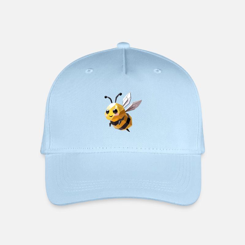 Süßes Bienen Hummel – Naturdesign Geometrisch - Kinder Bio Basecap - Hellblau