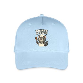 Cook Cat – Dinner is Served - Organic Kids’ Baseball Cap - light blue - Front