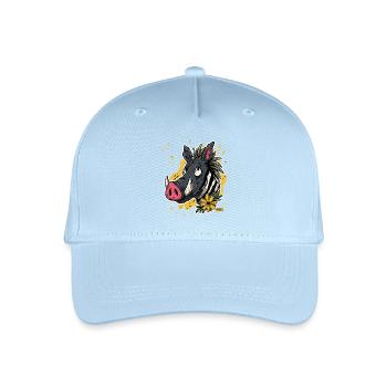 Cartoon Warzenschwein Zebra Blume - Kinder Bio Basecap - Hellblau - Vorne