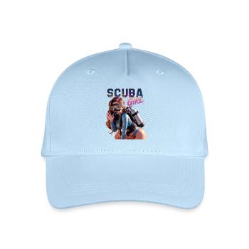 Scuba Girl Taucherin Design - Kinder Bio Basecap - Hellblau - Vorne