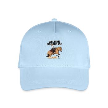 Western Fjordpferd Reiter Bildmotiv - Kinder Bio Basecap - Hellblau - Vorne