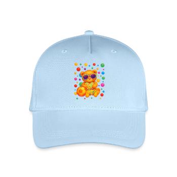 Lebendige Teddy-Gamer-Party-Kunst - Kinder Bio Basecap - Hellblau - Vorne