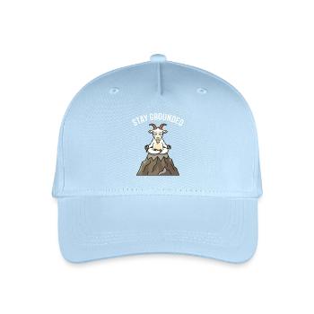 Bleib geerdet, meditierender Ziegen-Zen-Berg - Kinder Bio Basecap - Hellblau - Vorne