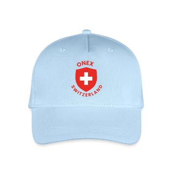 Swiss shield with white cross - Organic Kids’ Baseball Cap - light blue - Front