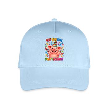 Party Schwein Kostüm Karneval Silvester Fasching - Kinder Bio Basecap - Hellblau - Vorne