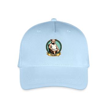 Denker schlaues Schwein Cartoon - Kinder Bio Basecap - Hellblau - Vorne