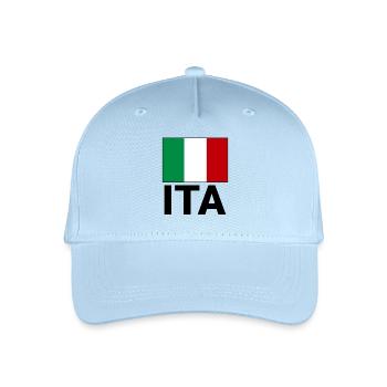 Drapeau sportif italien avec abréviation ITA - Casquette de baseball bio Enfant - bleu clair - Devant
