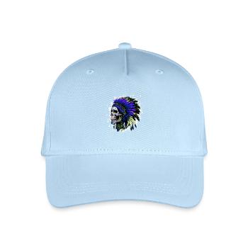 Indianer Häuptling Totenkopf - Kinder Bio Basecap - Hellblau - Vorne