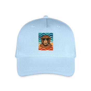 Wellen-Chimp mit Sonnenbrille - Kinder Bio Basecap - Hellblau - Vorne