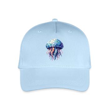 Mosaïque de méduses - Art coloré pour les fans de l’océan - Casquette de baseball bio Enfant - bleu clair - Devant