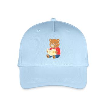 Bärchen liest Sternenbuch - Kinder Bio Basecap - Hellblau - Vorne