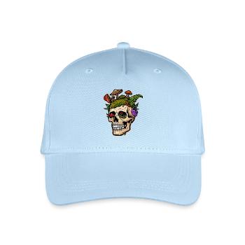 Mushroom Skull Garden Pop Art - Organic Kids’ Baseball Cap - light blue - Front